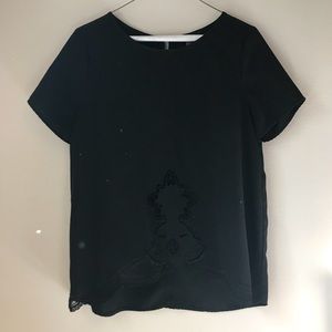 BLASK BLOUSE WITH CROCHET DETAIL